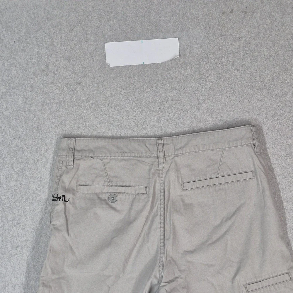 Quiksilver Men Shorts 30 Gray Embroidered Chino 10.5